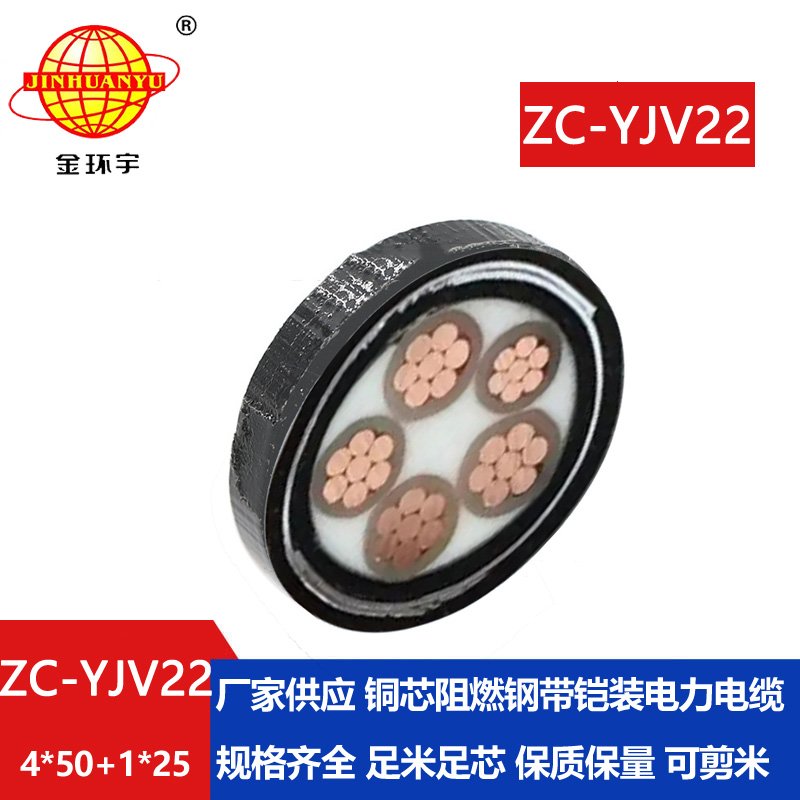 金環(huán)宇電線(xiàn)電纜 c類(lèi)阻燃電纜ZC-YJV22 4X50+1X25平方
